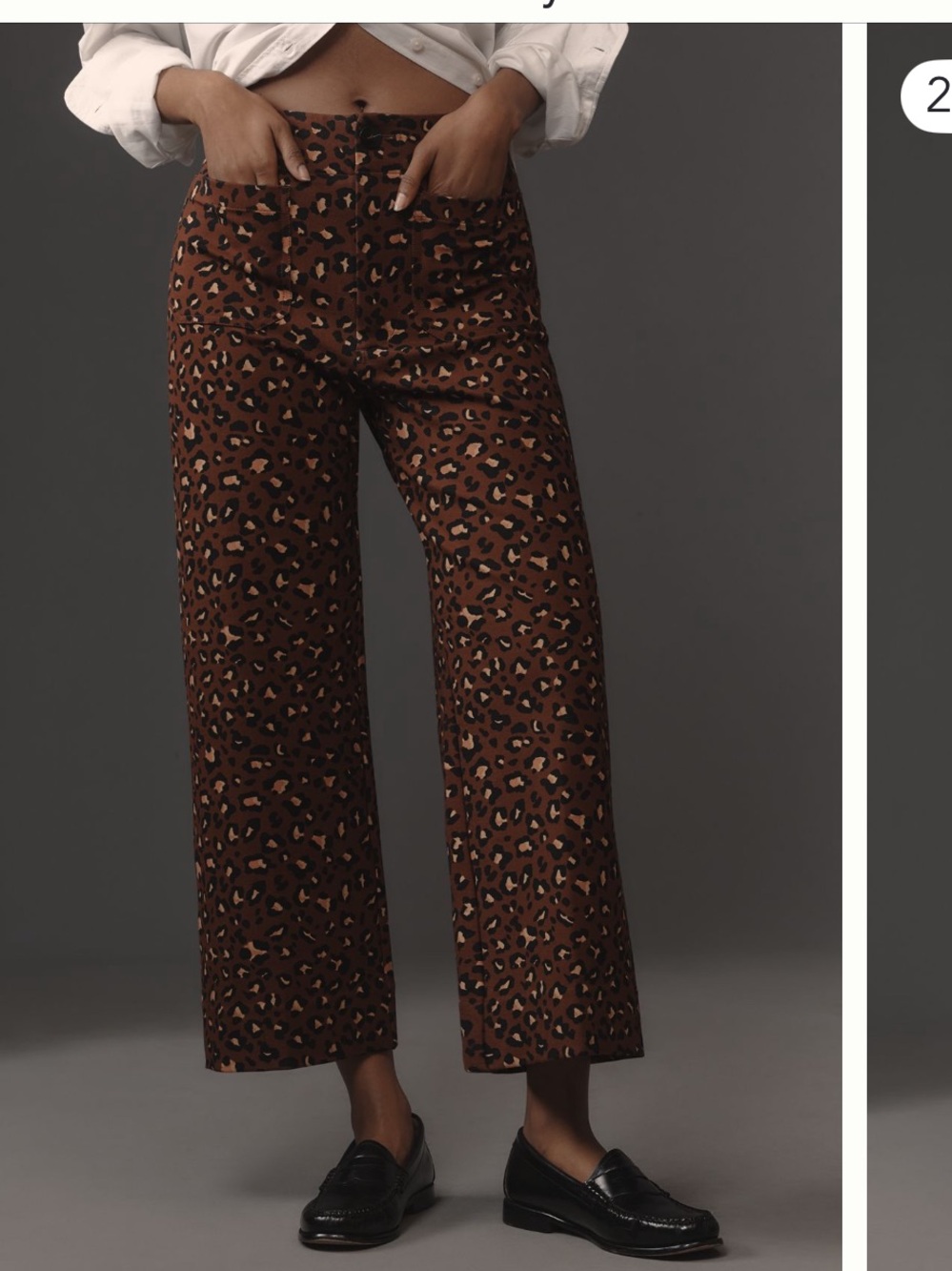 The Collette Ponte Crop Wide Leg Pant by Maeve in Leopard